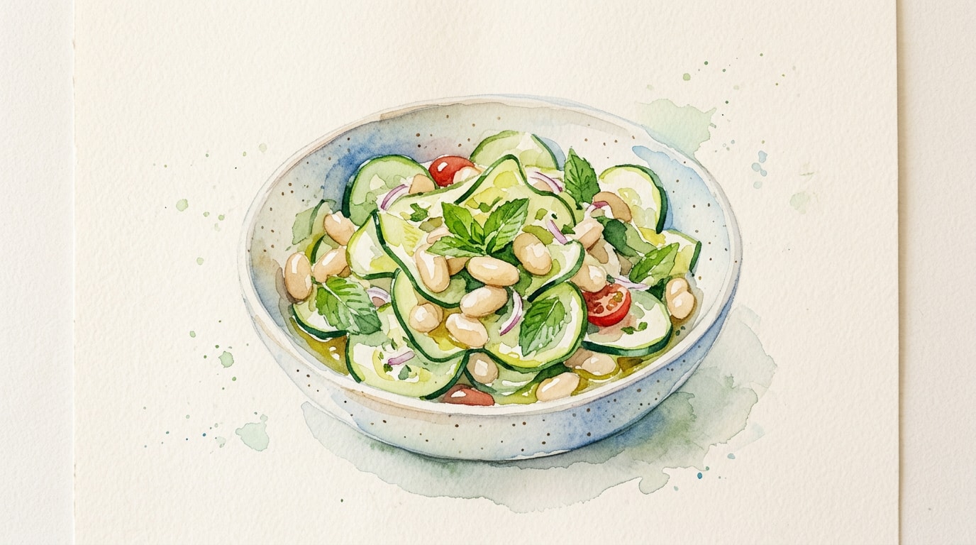 Summer Zucchini and White Bean Mint Salad