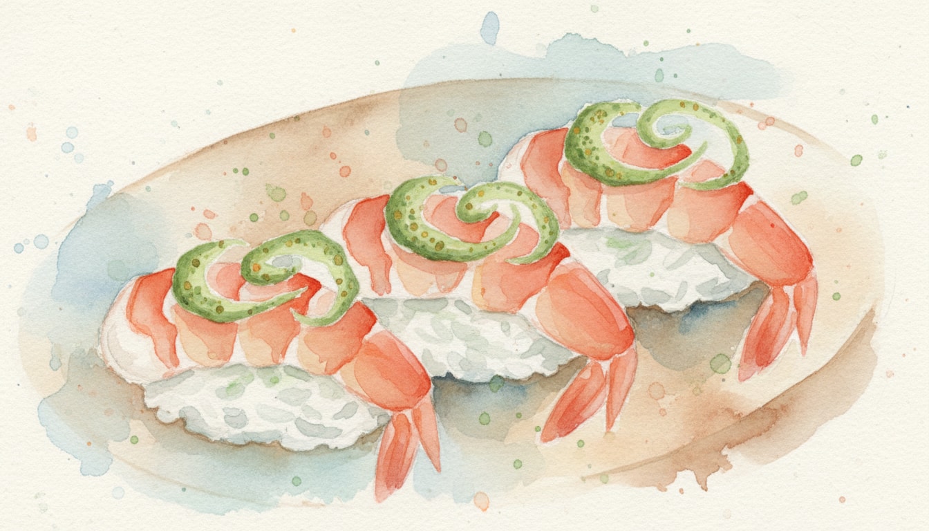 Sushi-Style Shrimp with Pesto