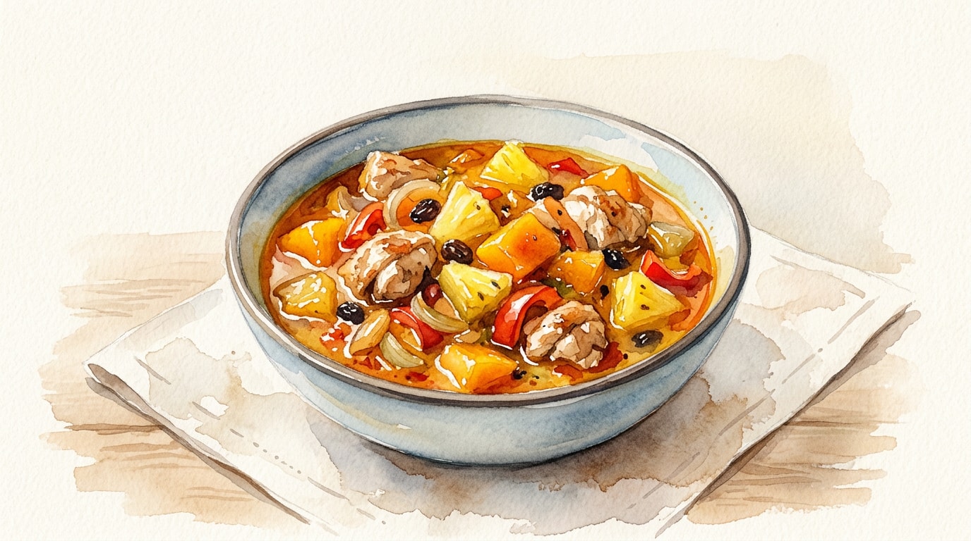 Sweet And Spicy Fruit Chicken Curry