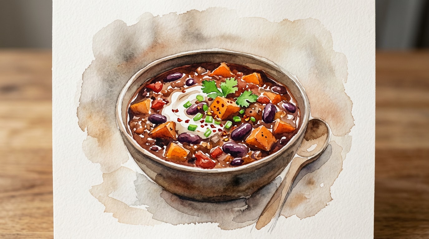 Sweet Potato and Cocoa Kidney Bean Chili