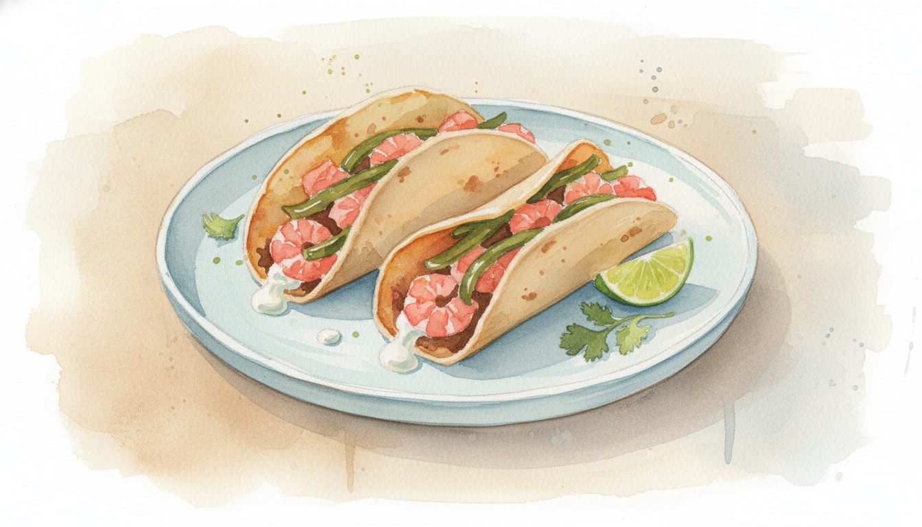 Tacos Gobernador (Crispy Shrimp & Poblano Tacos)