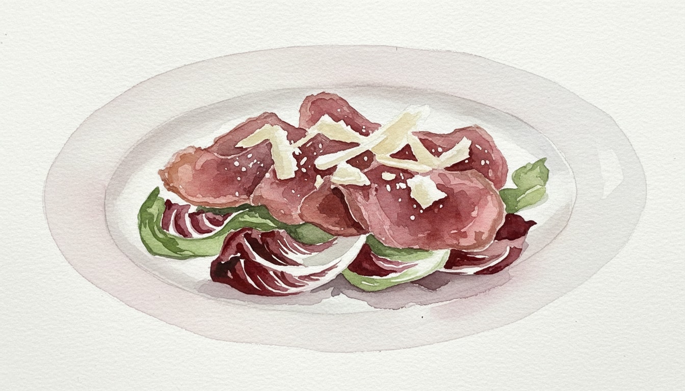 Tagliata with Radicchio and Parmesan