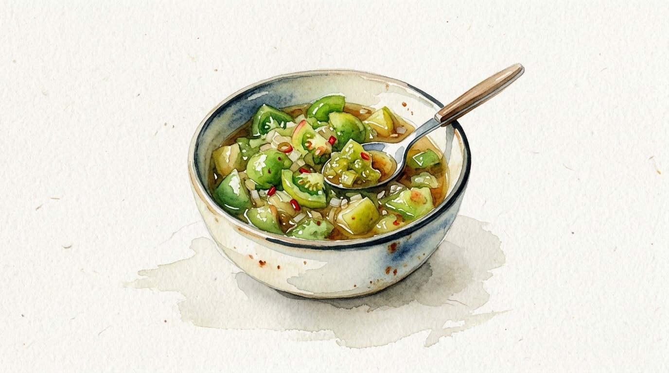 Tangy Green Tomato and Apple Relish