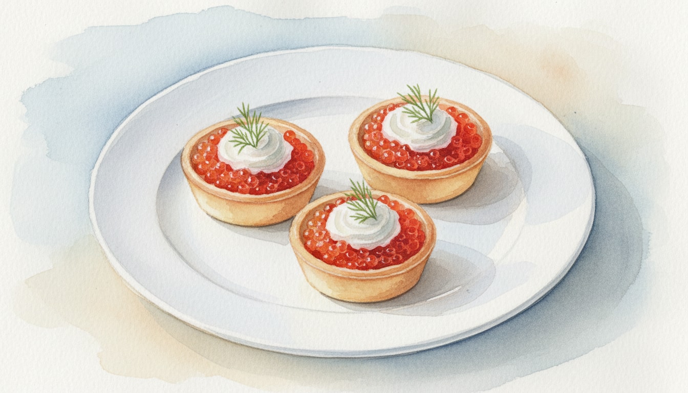 Tartlets of Red Caviar
