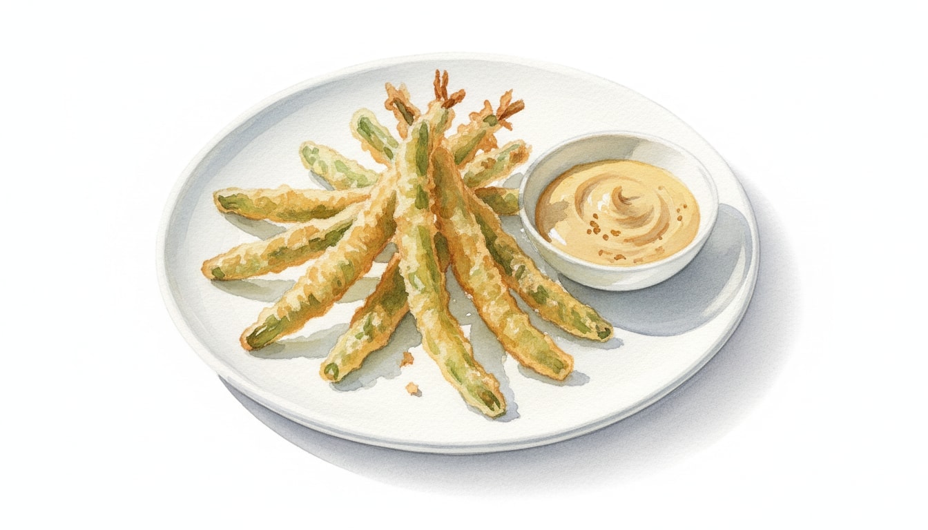 Tempura-Fried Green Beans With Mustard Dipping Sauce