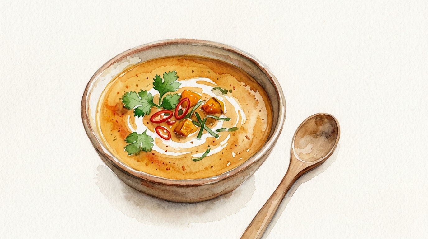 Thai Red Curry Coconut Pumpkin Soup