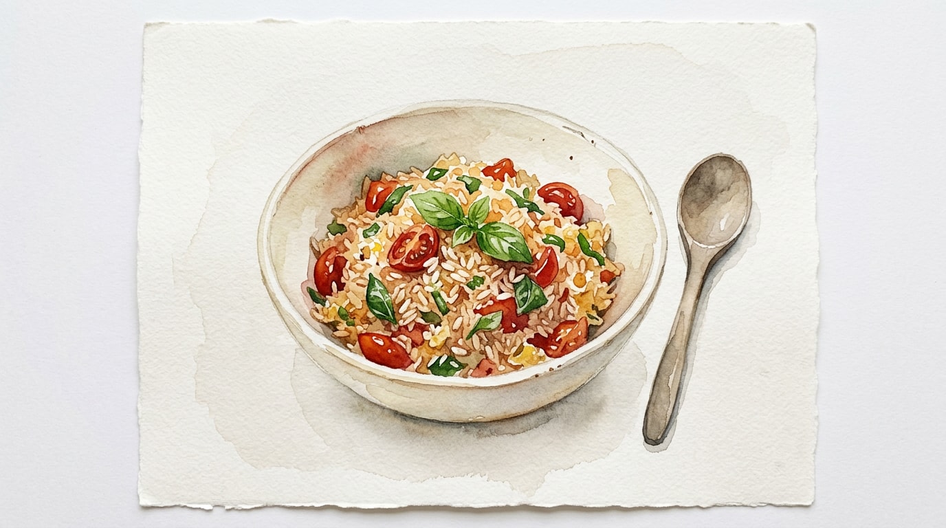 Tomato And Basil Fried Rice