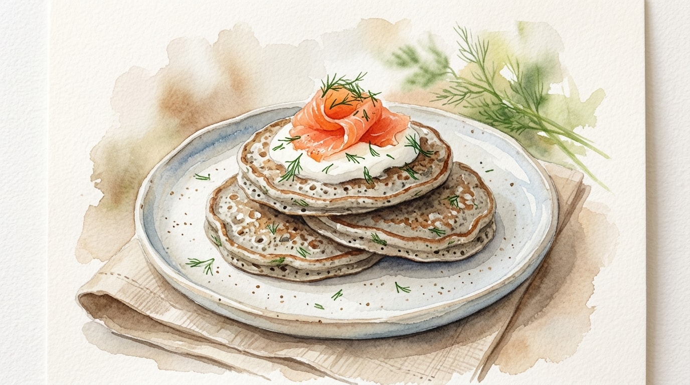 Traditional Buckwheat and Dill Blini