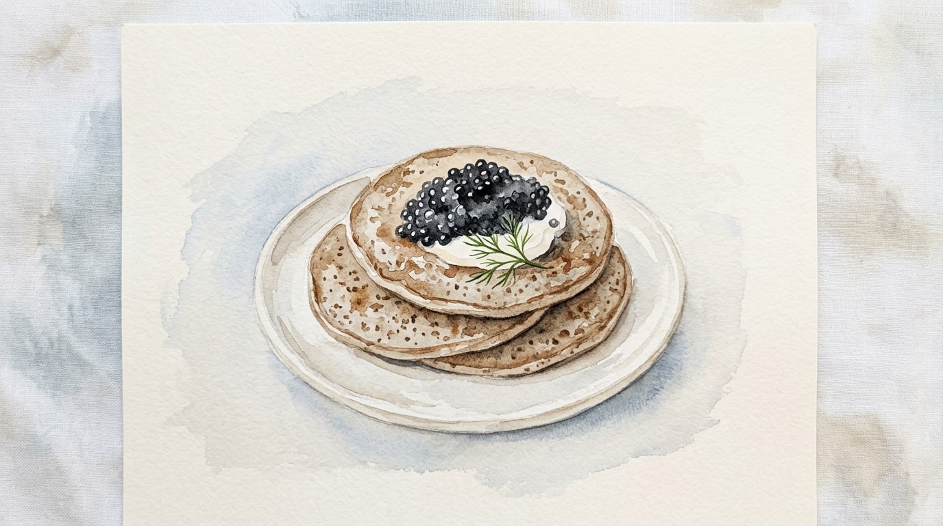 Traditional Buckwheat Blini with Caviar
