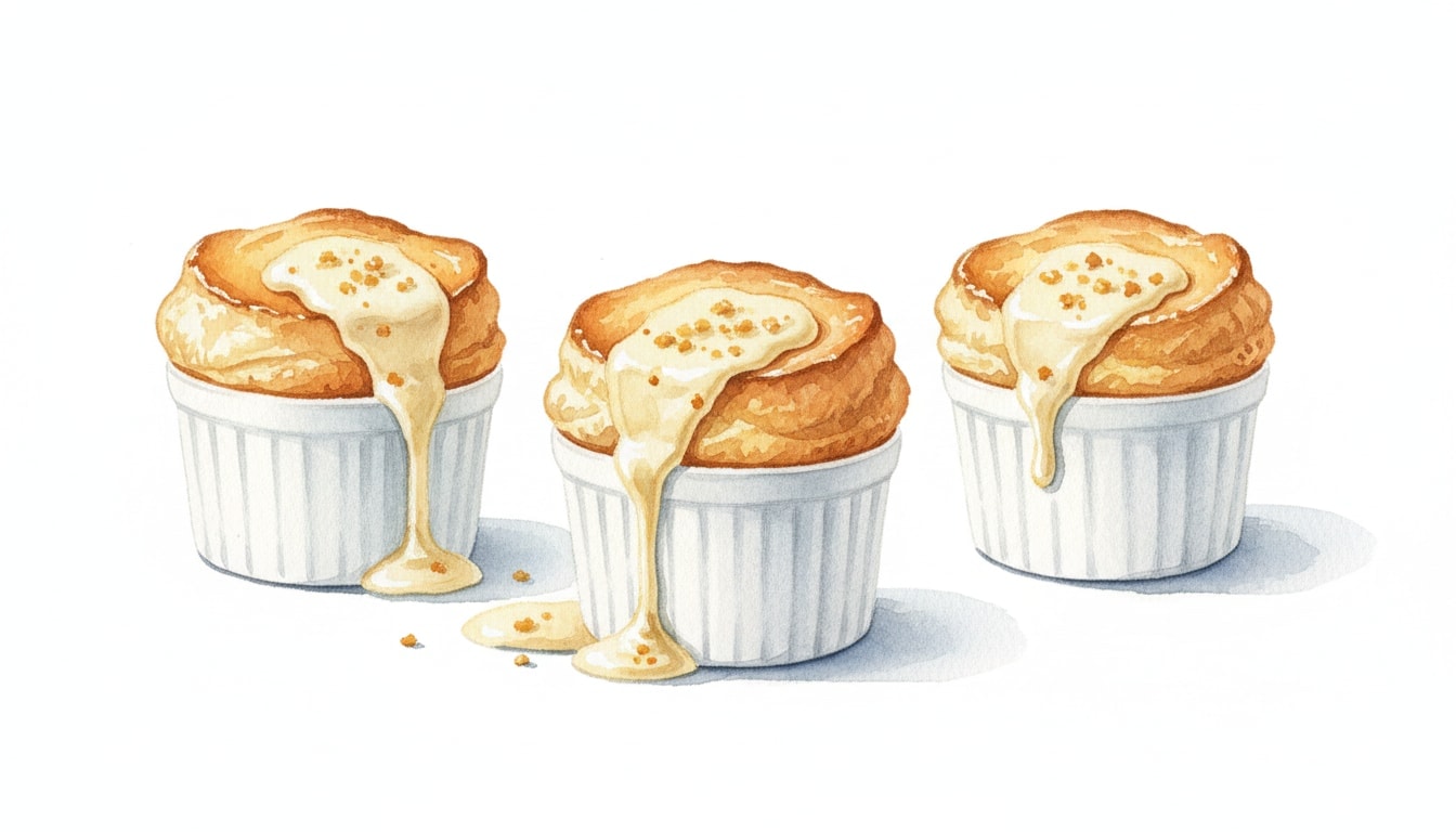 Triple-Cheese Infused Soufflés with Fontina-Parmesan Mornay