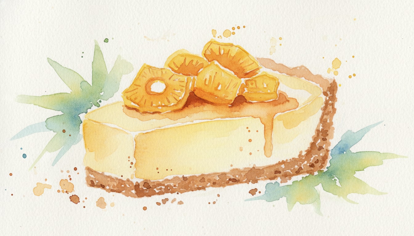 Tropical Gingersnap & Caramelized Pineapple Cheesecake Bars