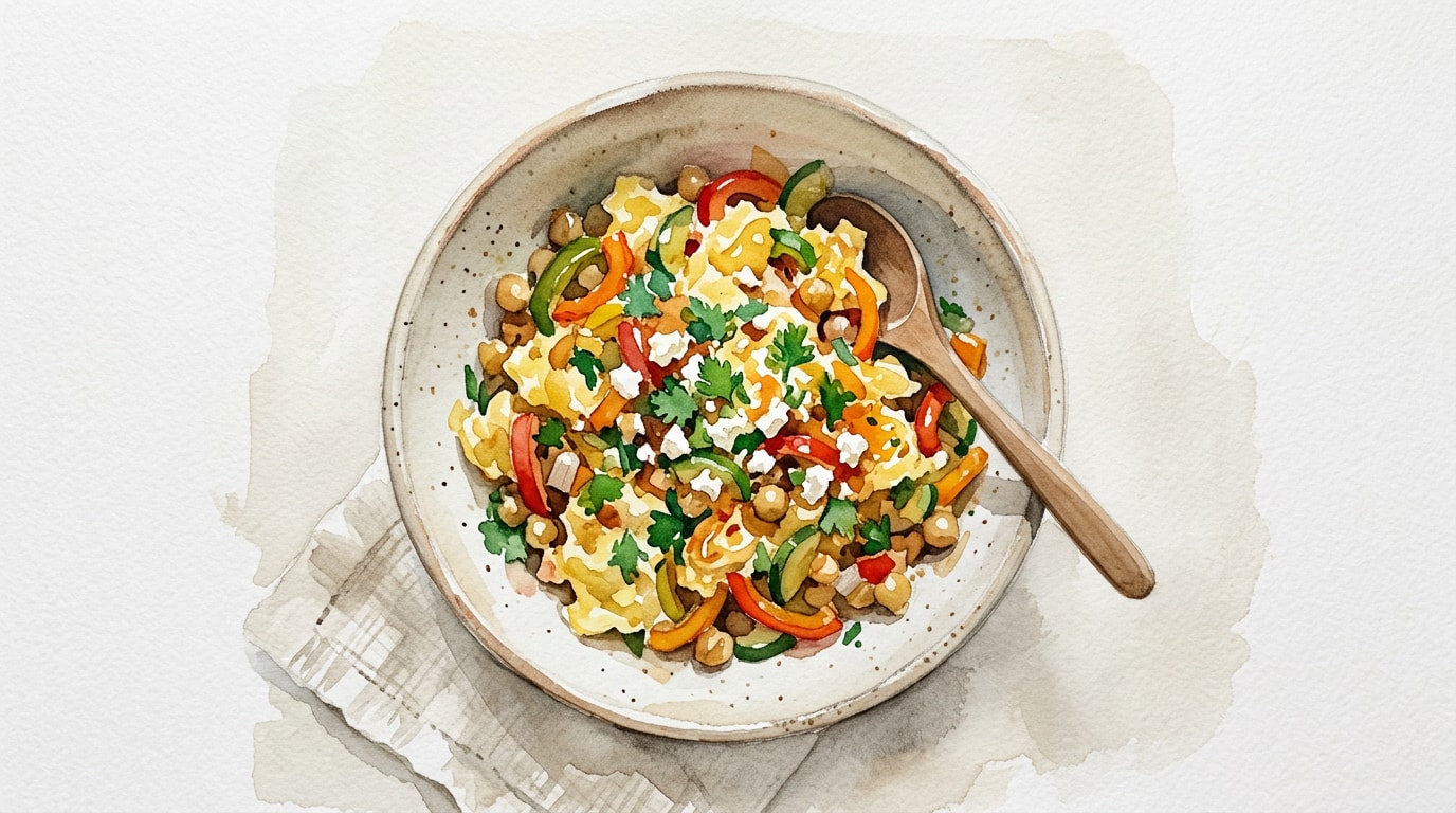 Tunisian-Inspired Spiced Vegetable Scramble