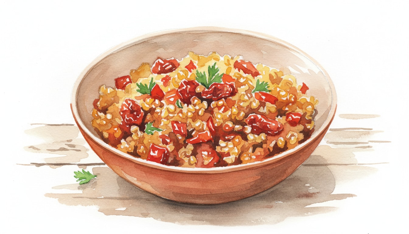 Turkish Bulgur Pilaf with Tomato and Red Pepper (Meyhane Pilavı)