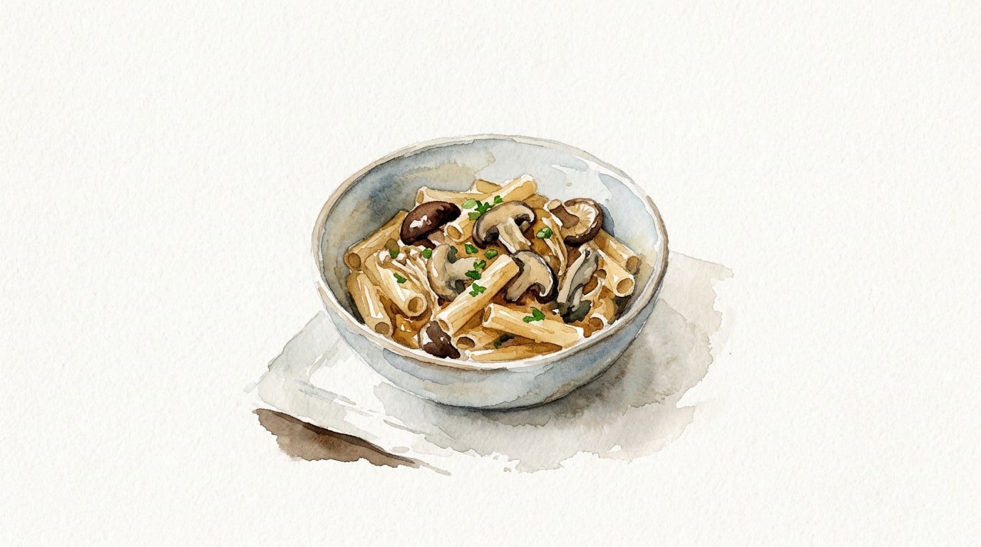 Umami Miso and Mushroom Ziti