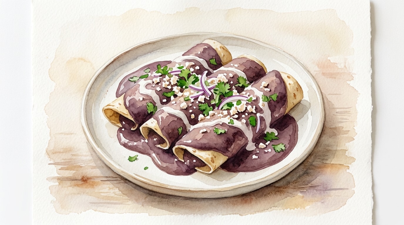 Vegan Black Bean Enfrijoladas