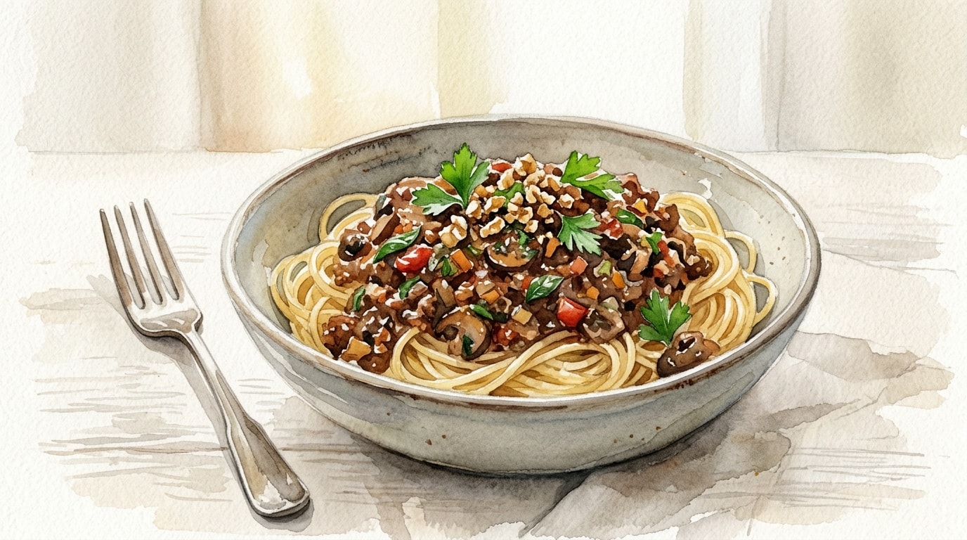 Vegan Mushroom And Walnut Bolognese
