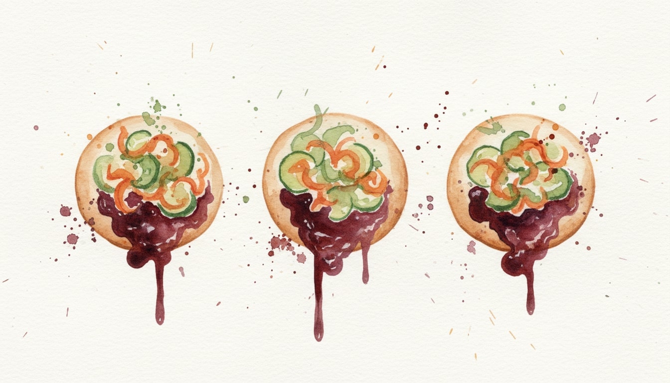 Vegetable Tostadas With Dark Chili-Garlic Sauce