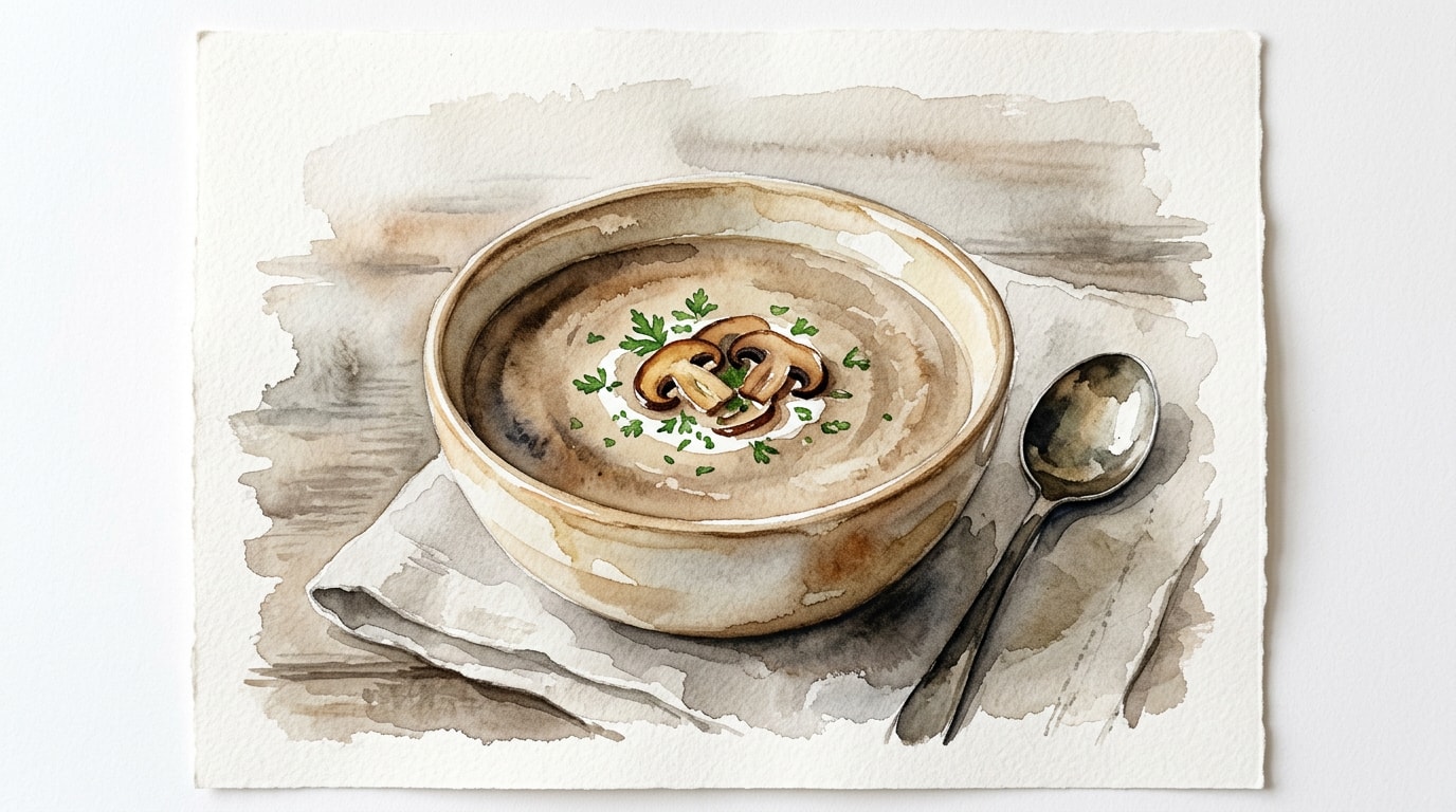 Velvety Cream of Mushroom Soup