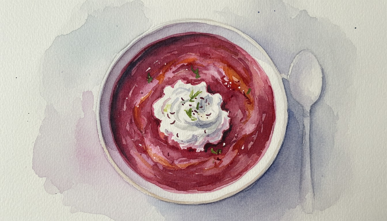 Velvety Roasted Beetroot Soup with Whipped Feta