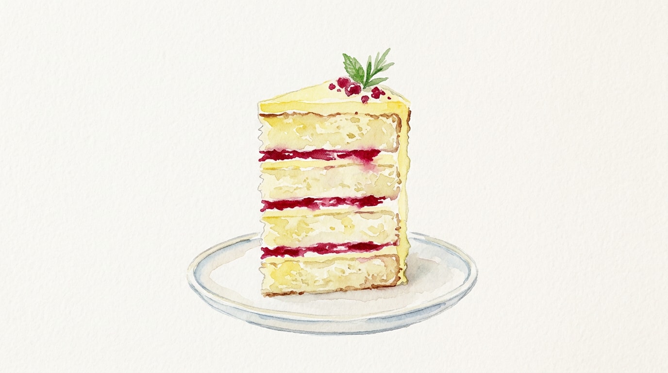 Vertical Cranberry Lemon Layer Cake