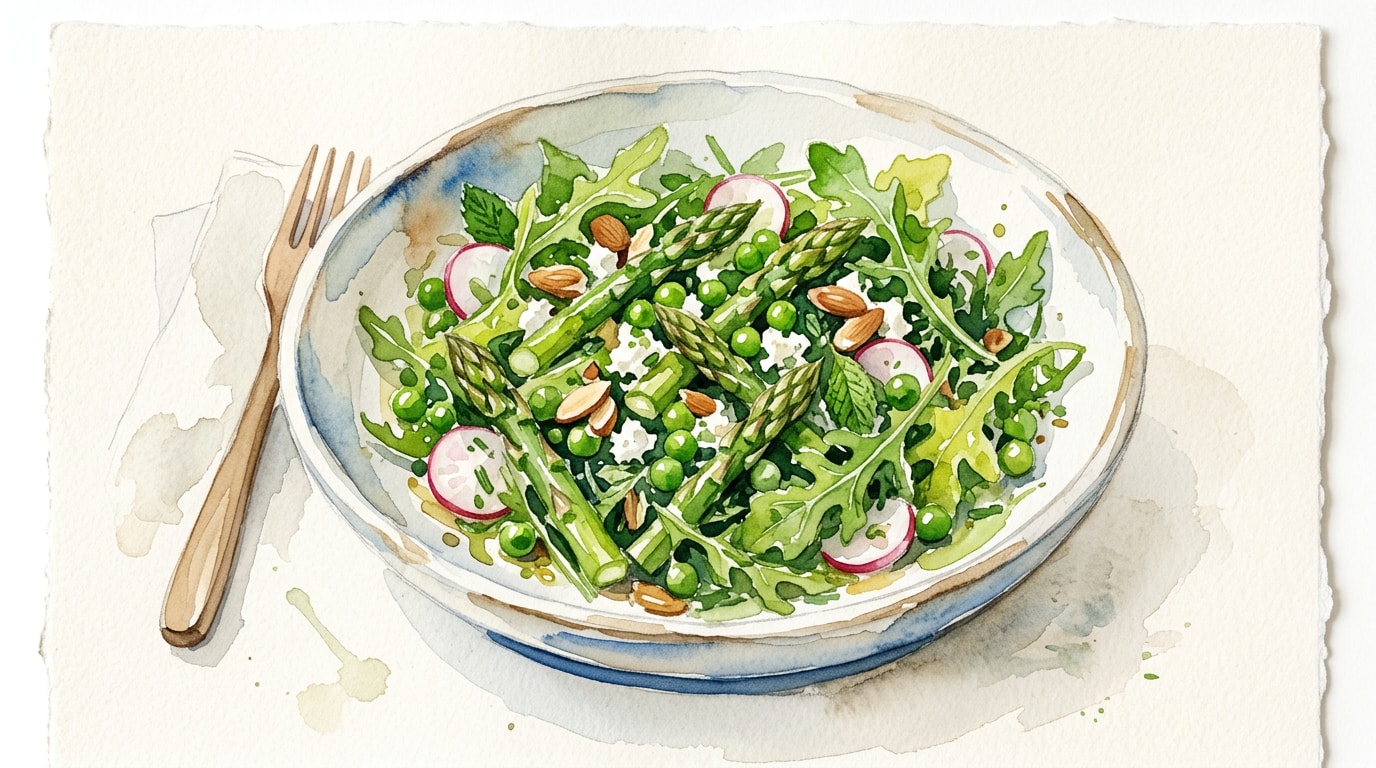Vibrant Asparagus, Pea, And Arugula Chopped Salad