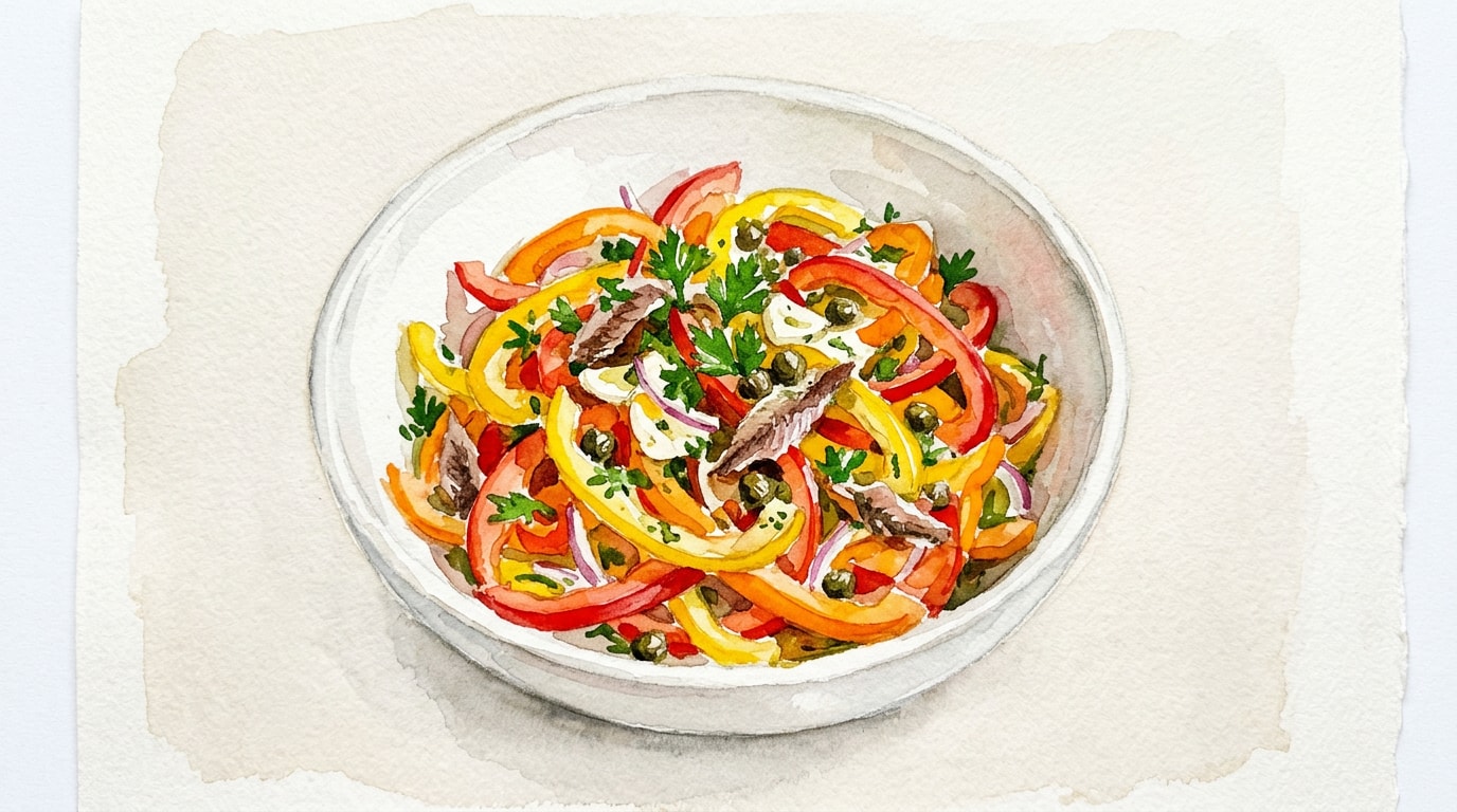Vibrant Bell Pepper Salad With Anchovy-Caper Vinaigrette