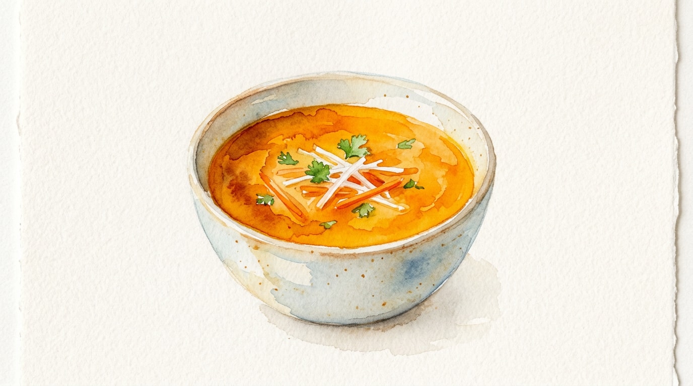 Vibrant Carrot, Daikon And Ginger Soup