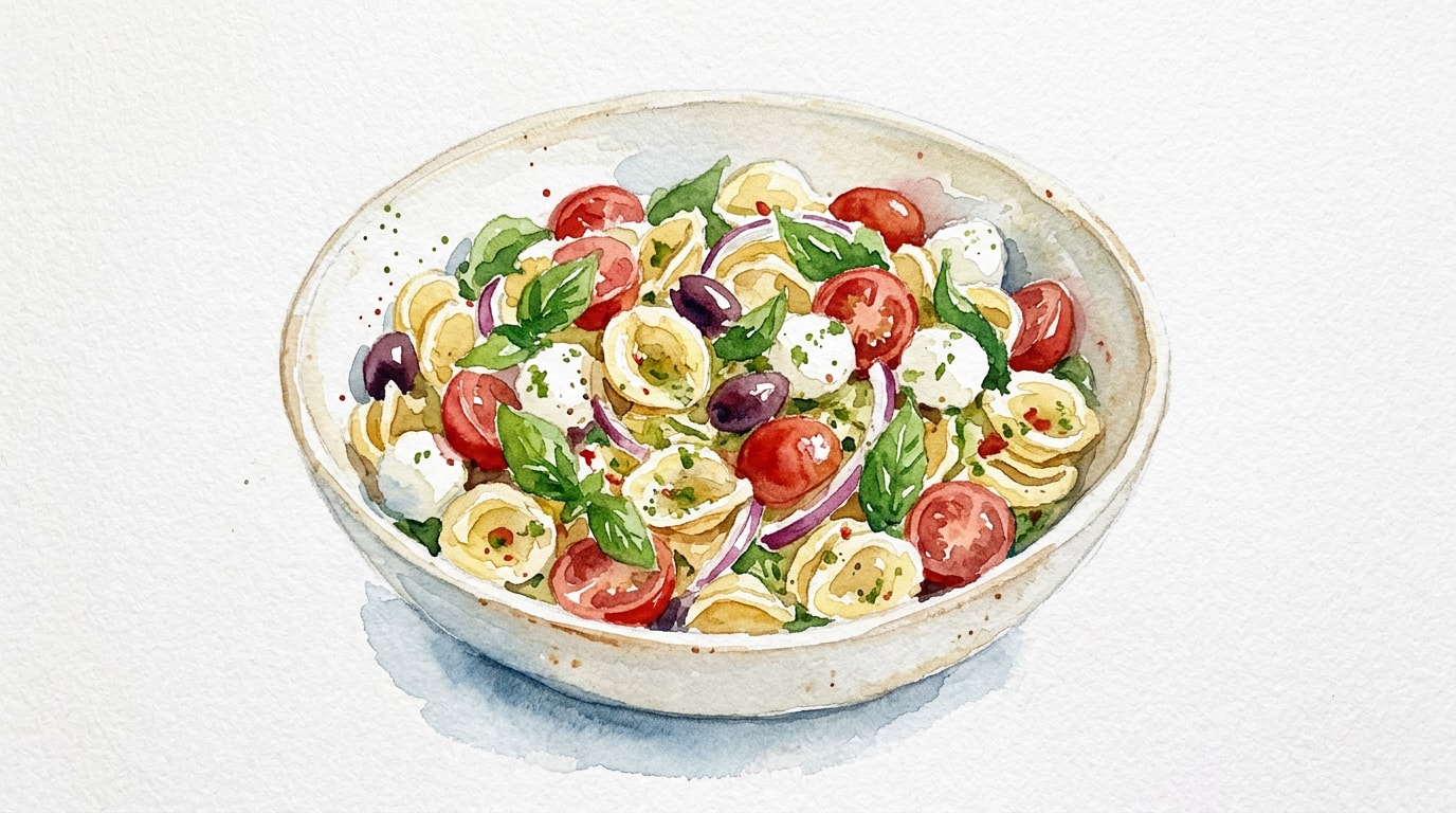 Vibrant Orecchiette Pasta Salad with Tomato-Basil Dressing