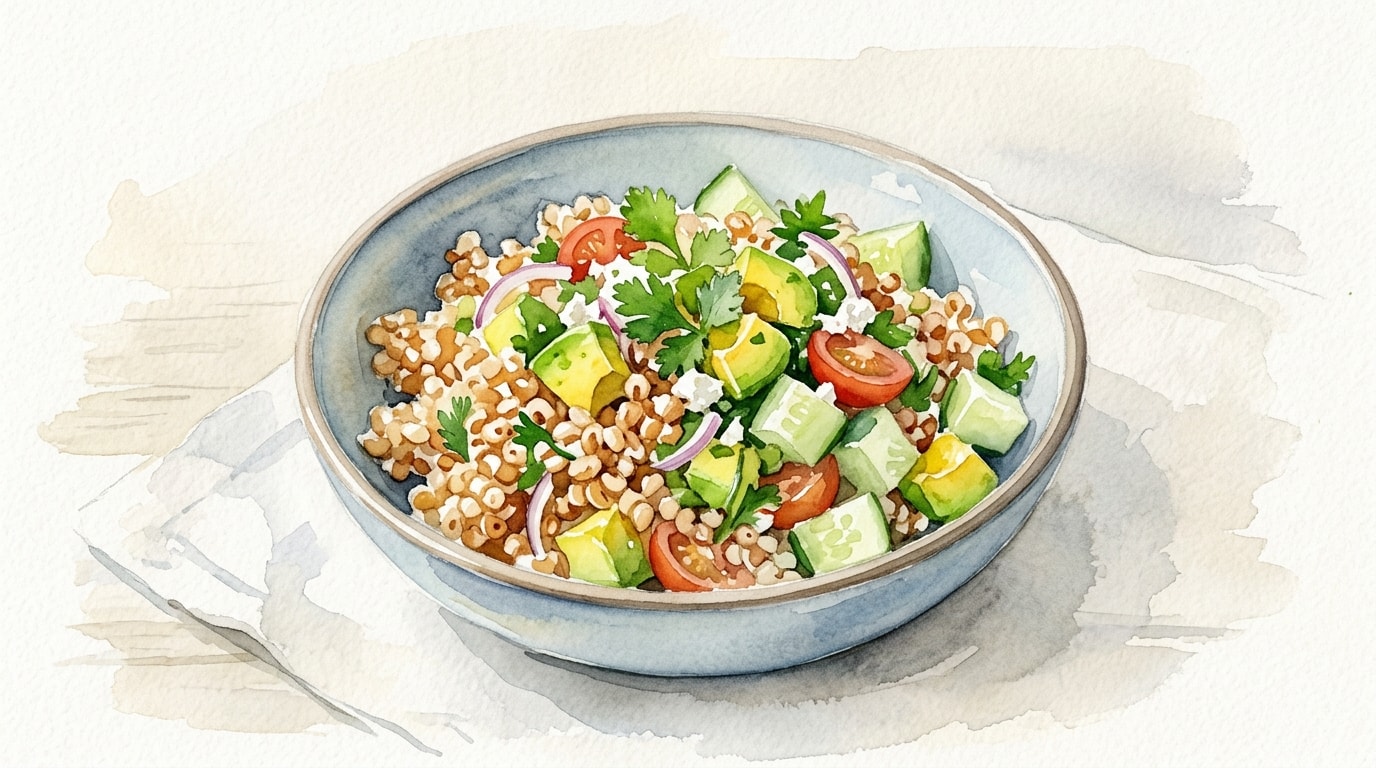 Vibrant Sorghum, Avocado And Cucumber Salad