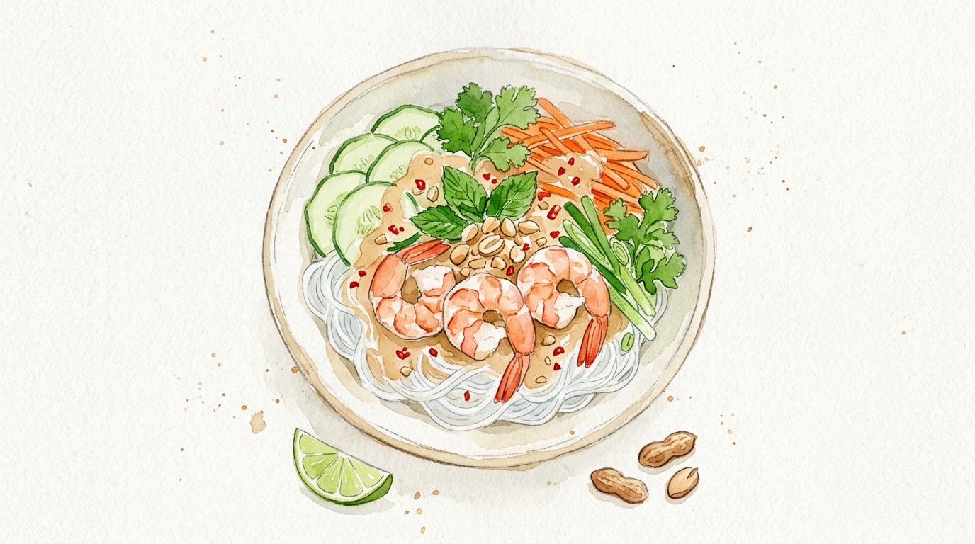 Vietnamese-Inspired Shrimp Vermicelli Salad with Peanut Dressing