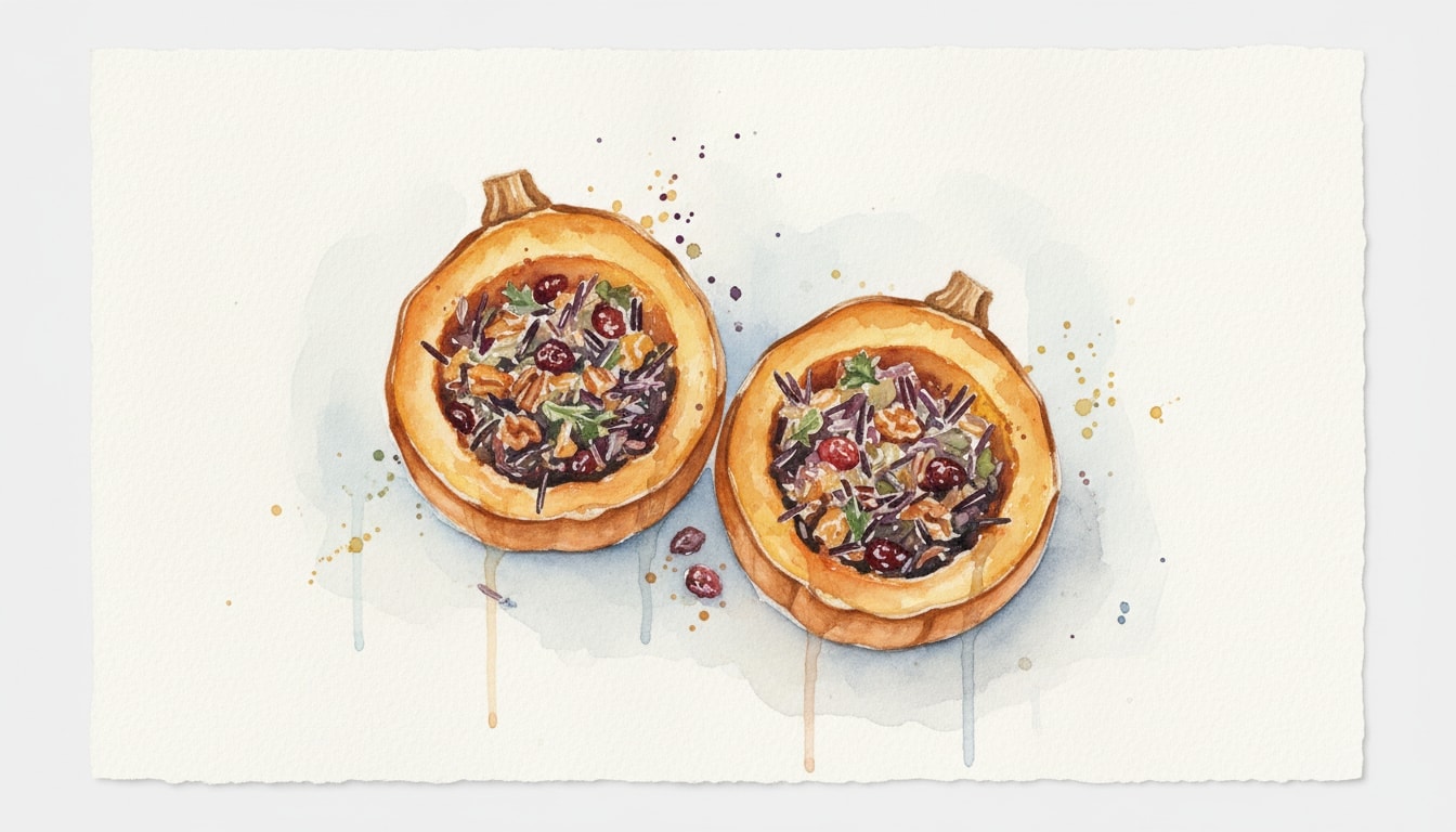 Warm Wild-Rice Salad in Baked Acorn Squash