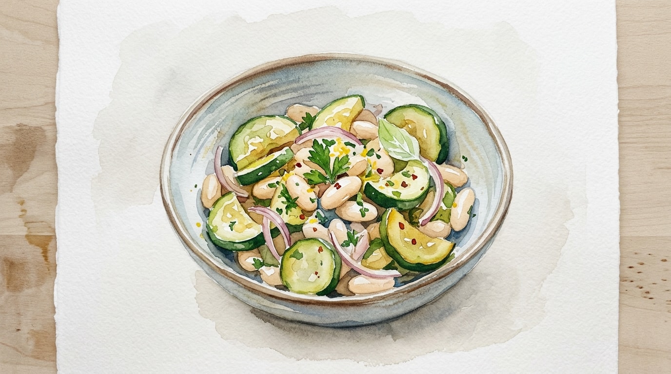 Warm Zucchini and Cannellini Bean Salad