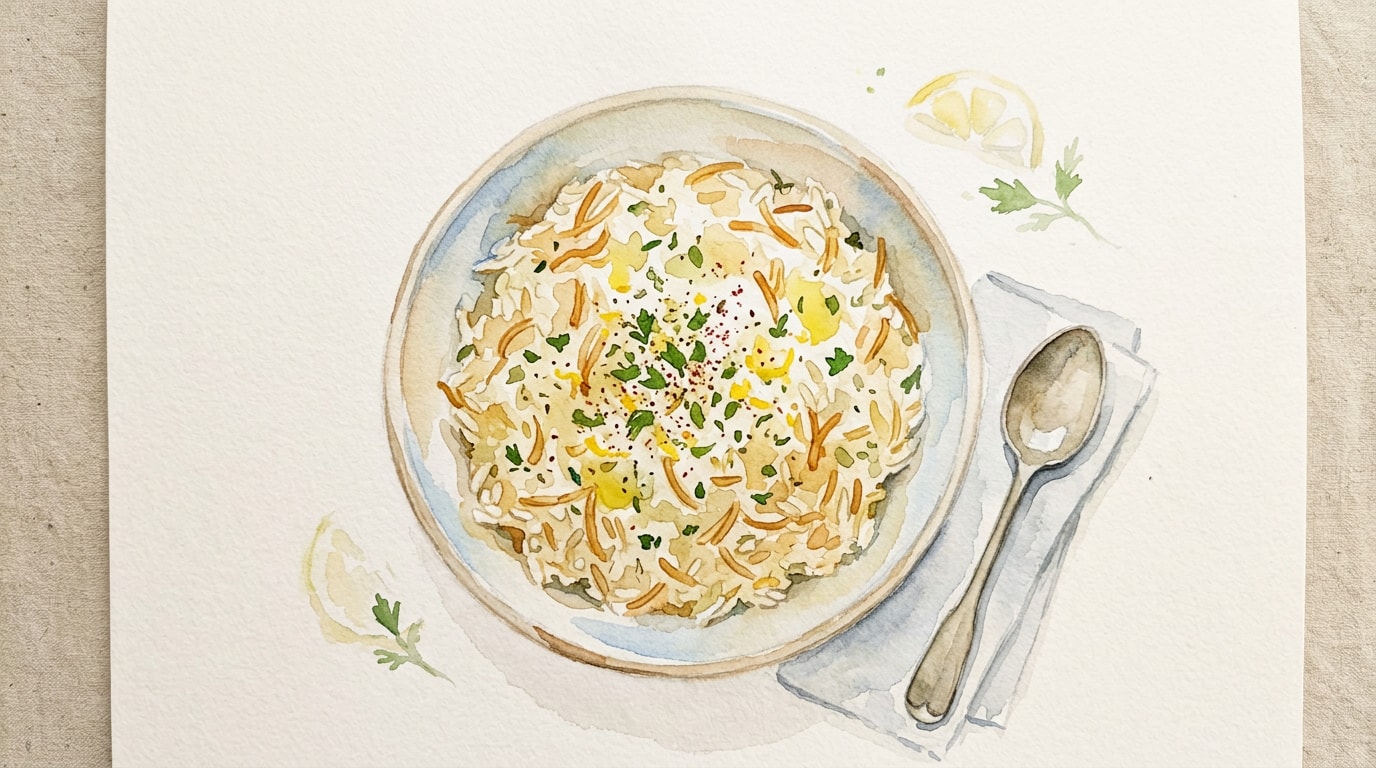 Warming Lebanese Lemon And Herb Rice With Vermicelli