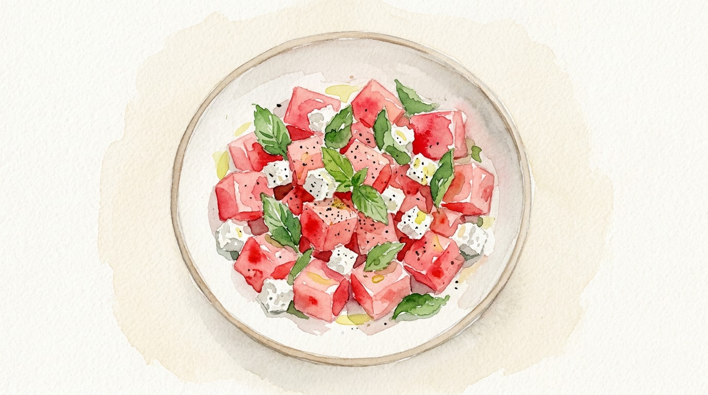 Watermelon and Feta Salad with Fresh Mint