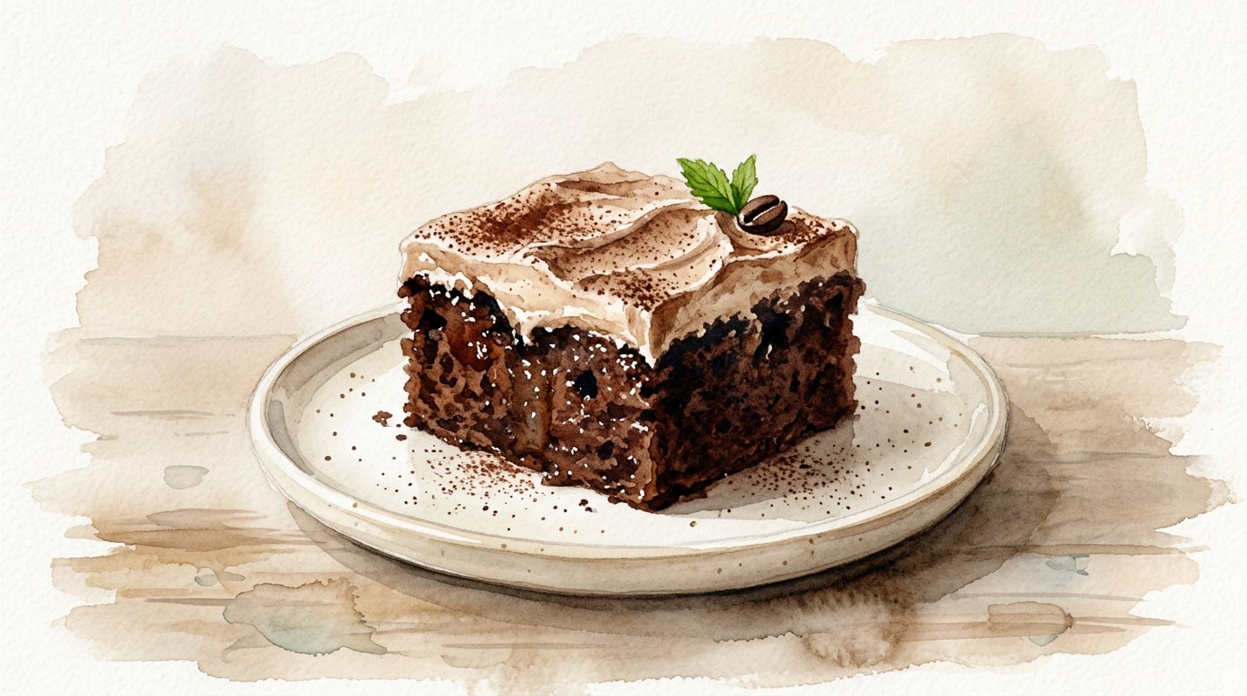 Whiskey Irish Coffee Soaked Cocoa Sheet Cake