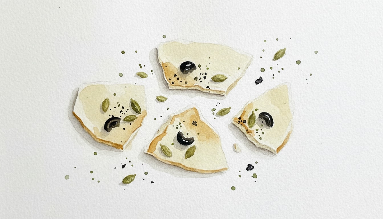 White Chocolate Bark with Cardamom and Black Olives