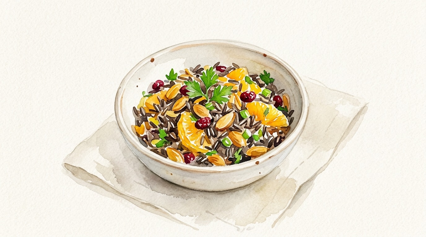 Wild Rice And Toasted Almond Salad With Citrus Vinaigrette