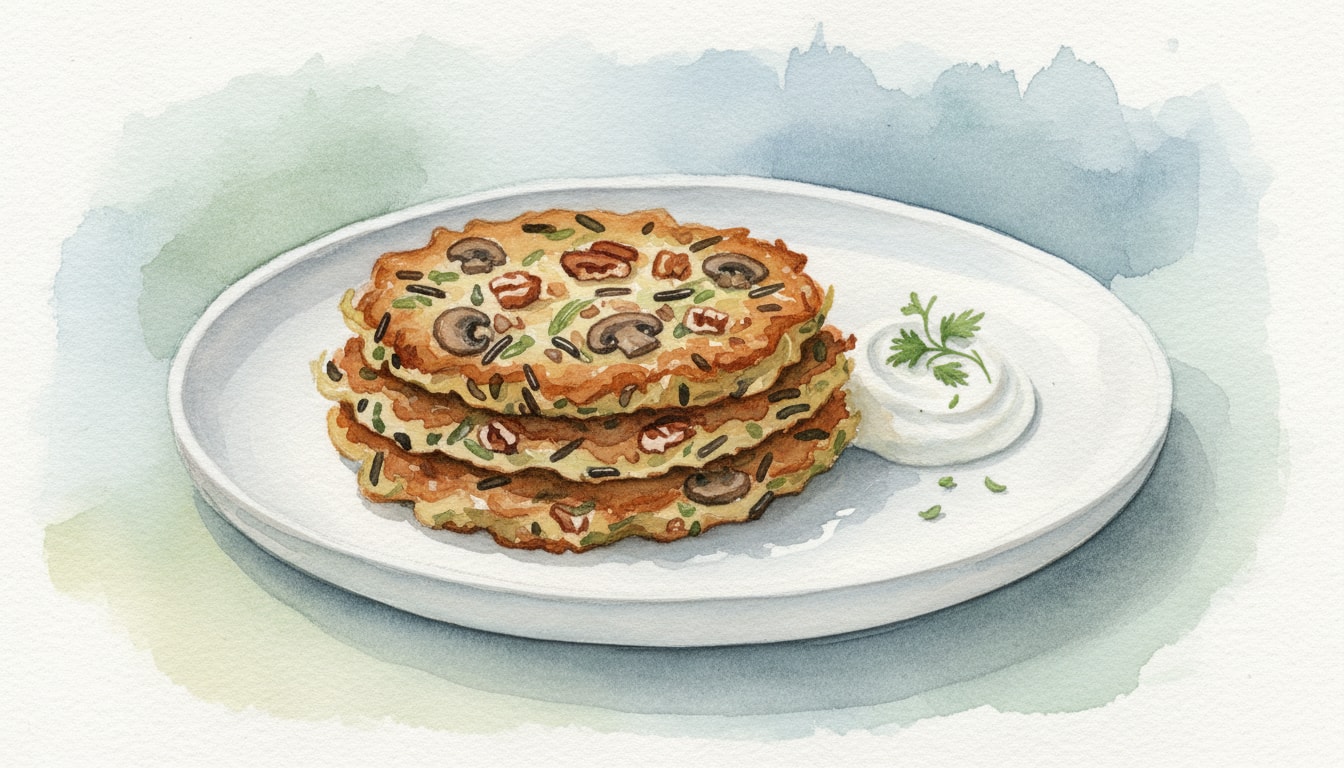 Wild Rice, Mushroom, and Pecan Latkes