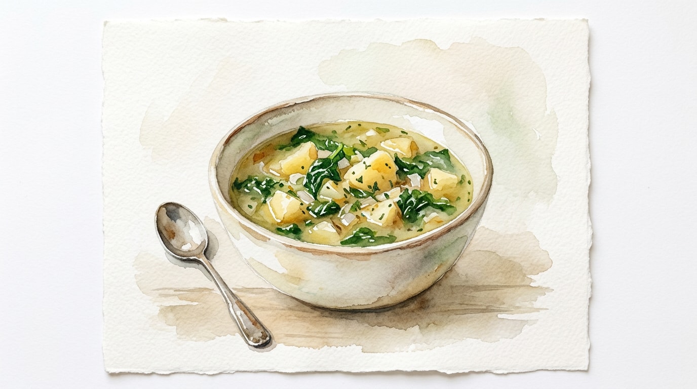 Wilted Greens and Potato Soup