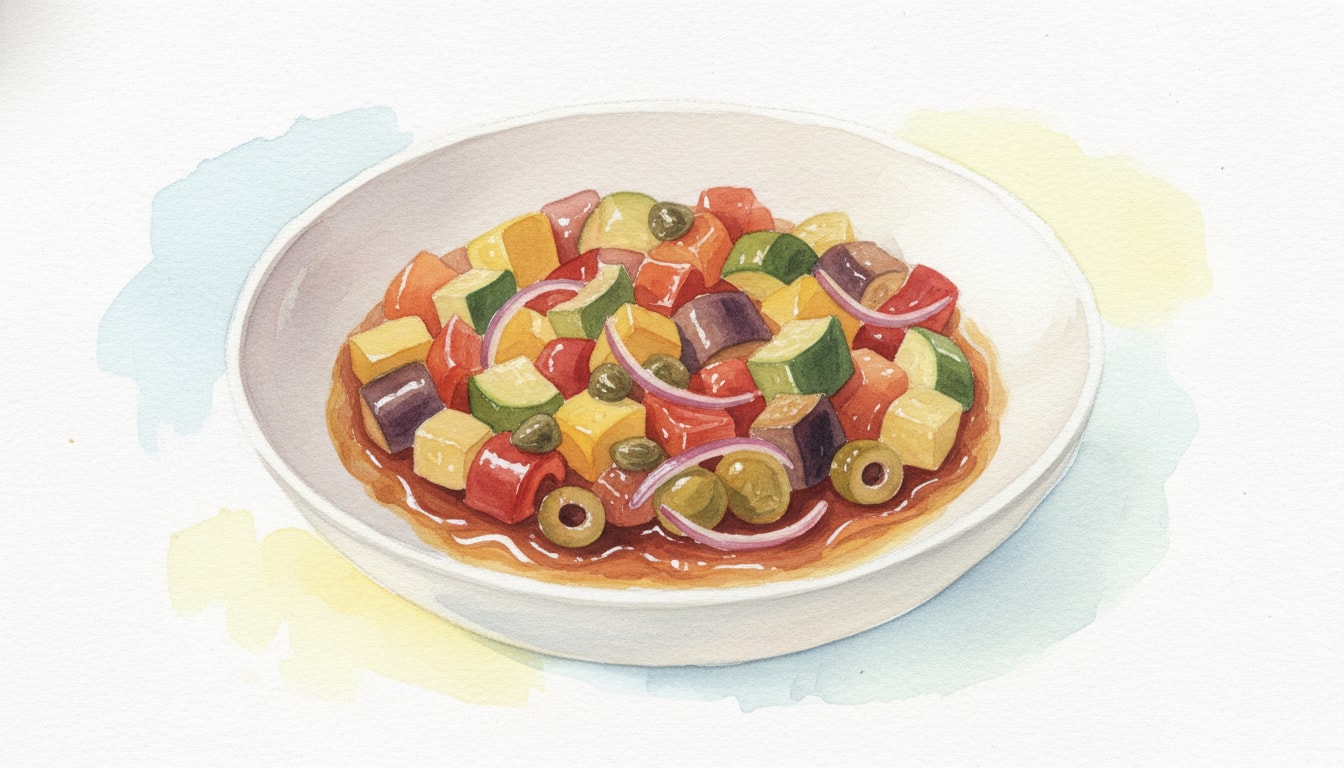 Zucchini and Summer Squash Caponata Agrodolce